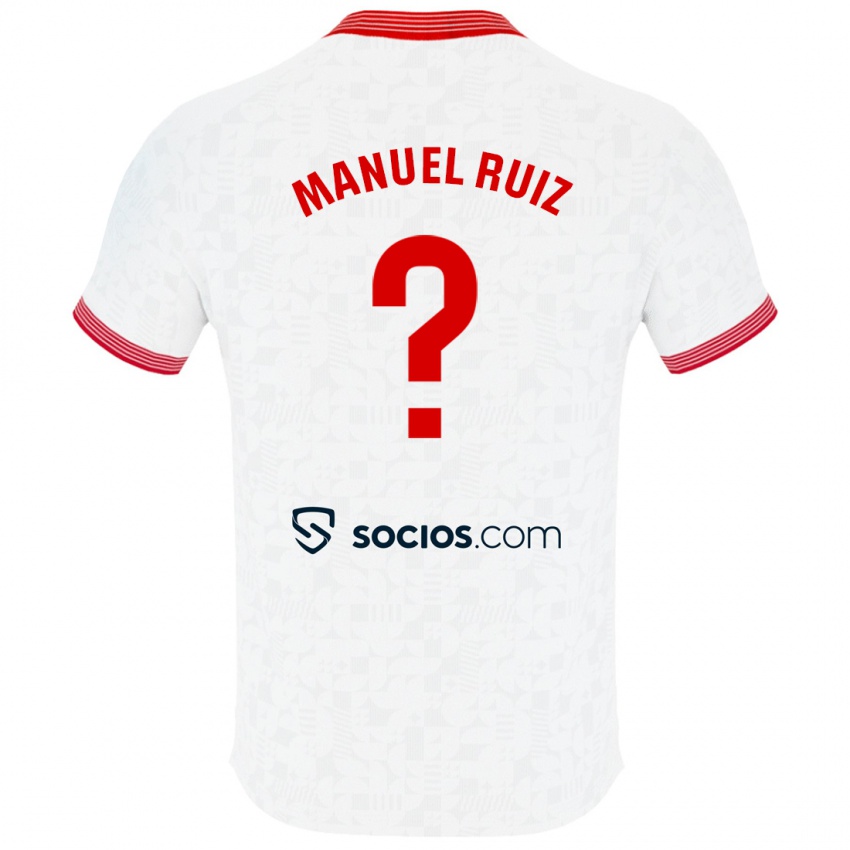 Męski José Manuel Ruiz #0 Biały Domowa Koszulka 2023/24 Koszulki Klubowe