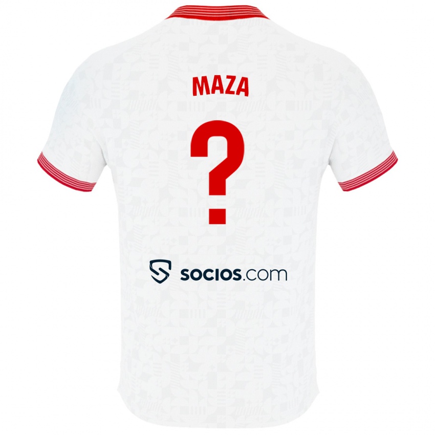 Męski Manuel Maza #0 Biały Domowa Koszulka 2023/24 Koszulki Klubowe