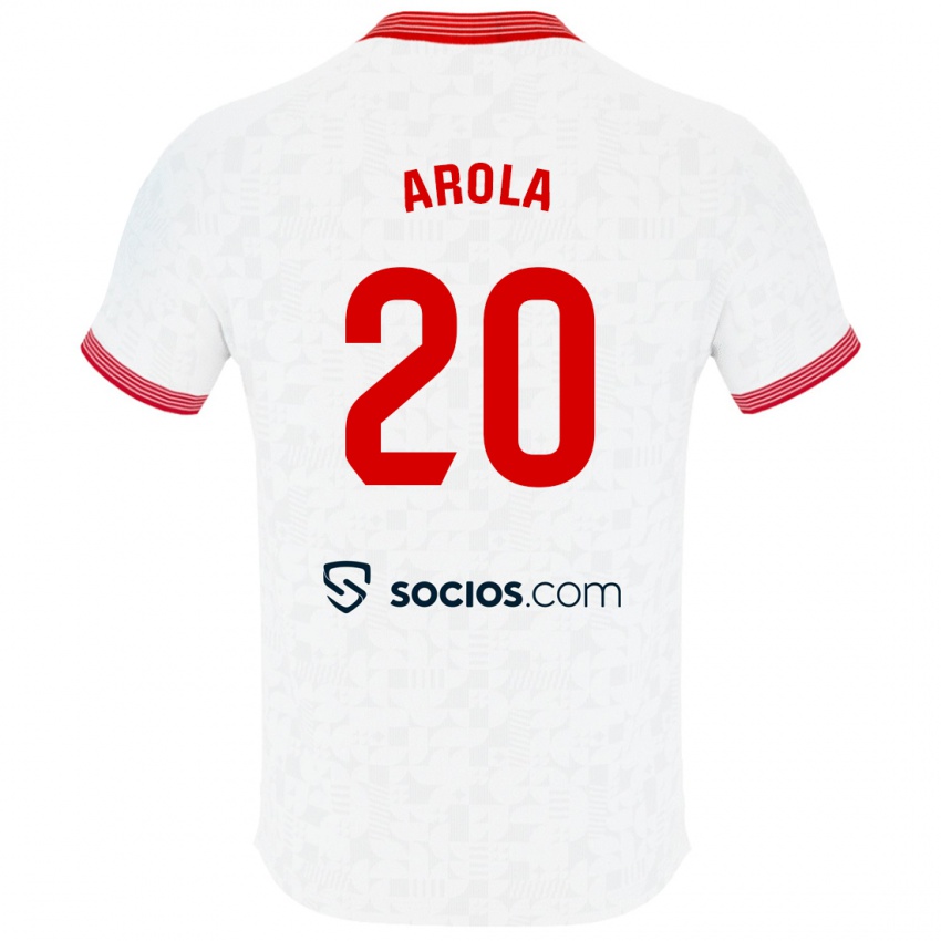 Męski Arola Aparicio Gili #20 Biały Domowa Koszulka 2023/24 Koszulki Klubowe