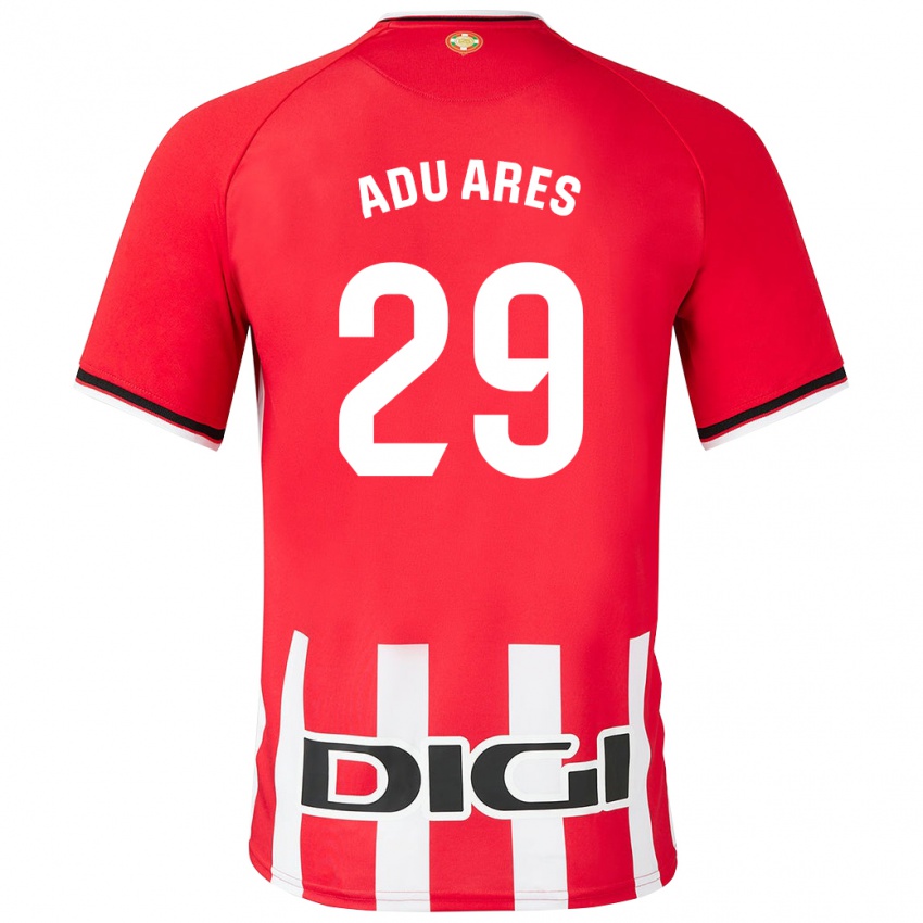 Męski Adu Ares #29 Czerwony Domowa Koszulka 2023/24 Koszulki Klubowe