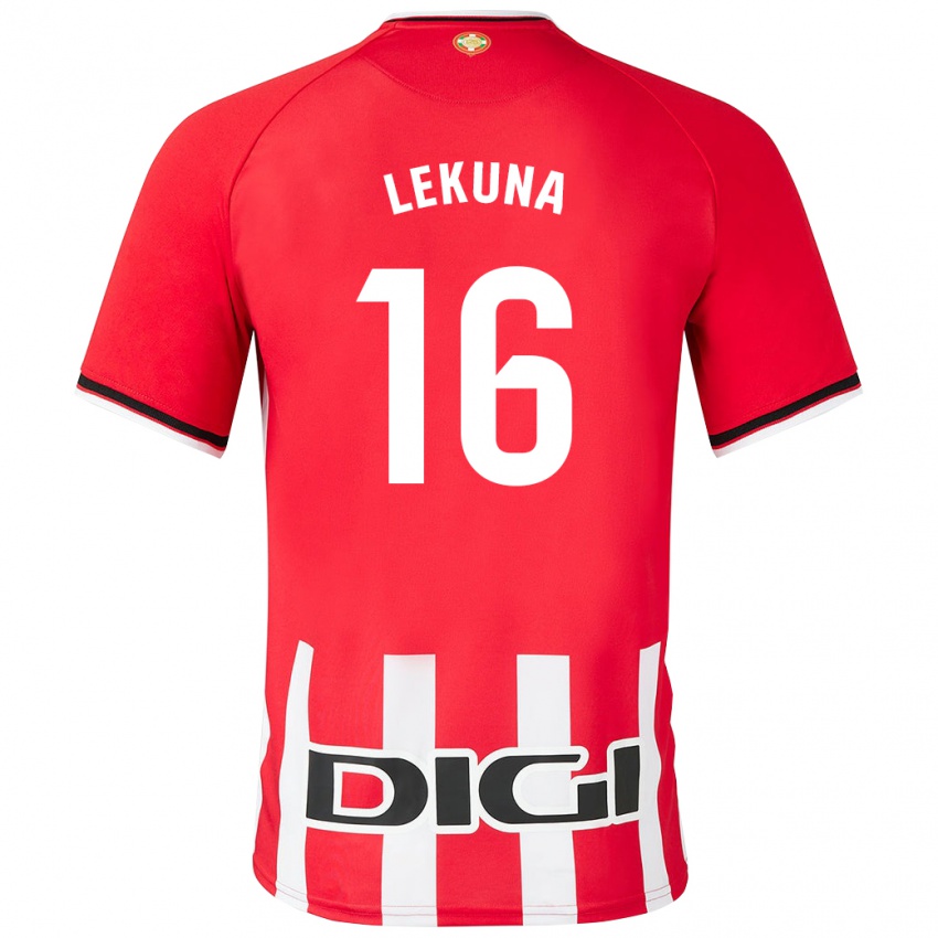 Męski Adrián Lekuna #16 Czerwony Domowa Koszulka 2023/24 Koszulki Klubowe