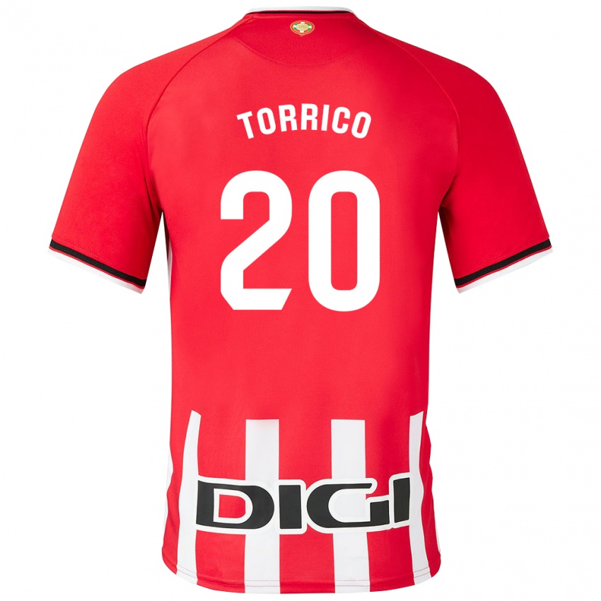 Męski Aitor Torrico #20 Czerwony Domowa Koszulka 2023/24 Koszulki Klubowe