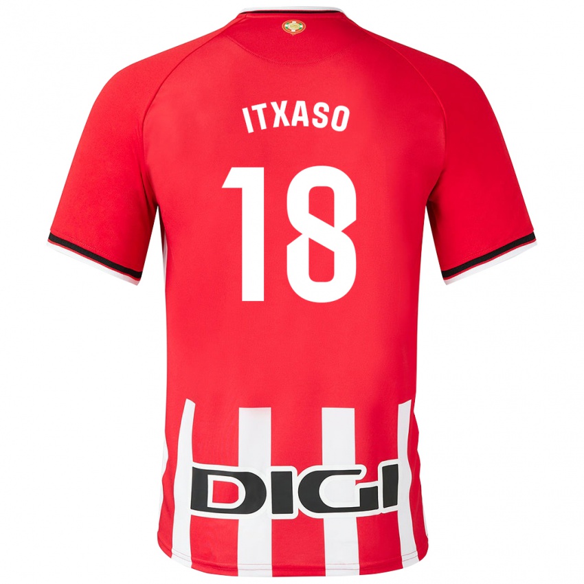 Męski Itxaso Uriarte Santamaria #18 Czerwony Domowa Koszulka 2023/24 Koszulki Klubowe