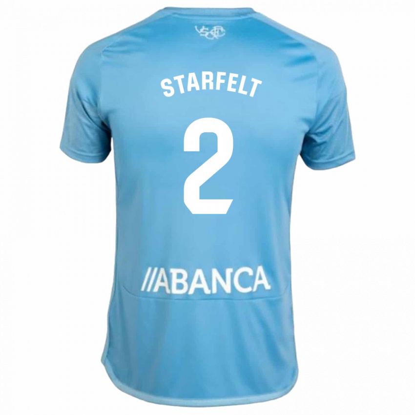 Męski Carl Starfelt #2 Niebieski Domowa Koszulka 2023/24 Koszulki Klubowe