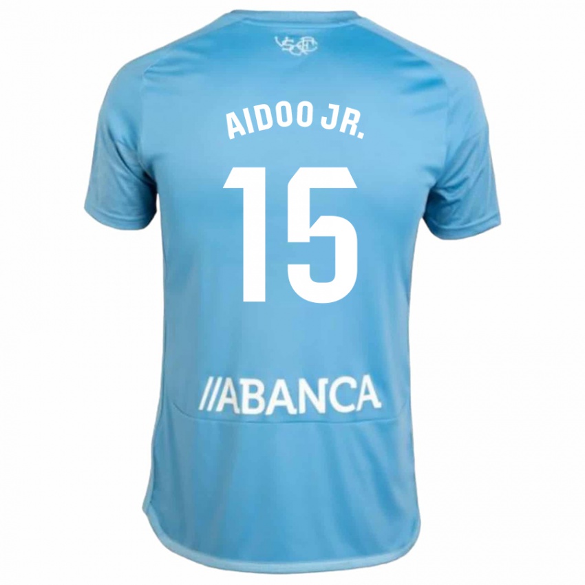 Męski Joseph Aidoo #15 Niebieski Domowa Koszulka 2023/24 Koszulki Klubowe