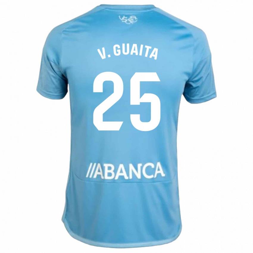 Męski Vicente Guaita #25 Niebieski Domowa Koszulka 2023/24 Koszulki Klubowe