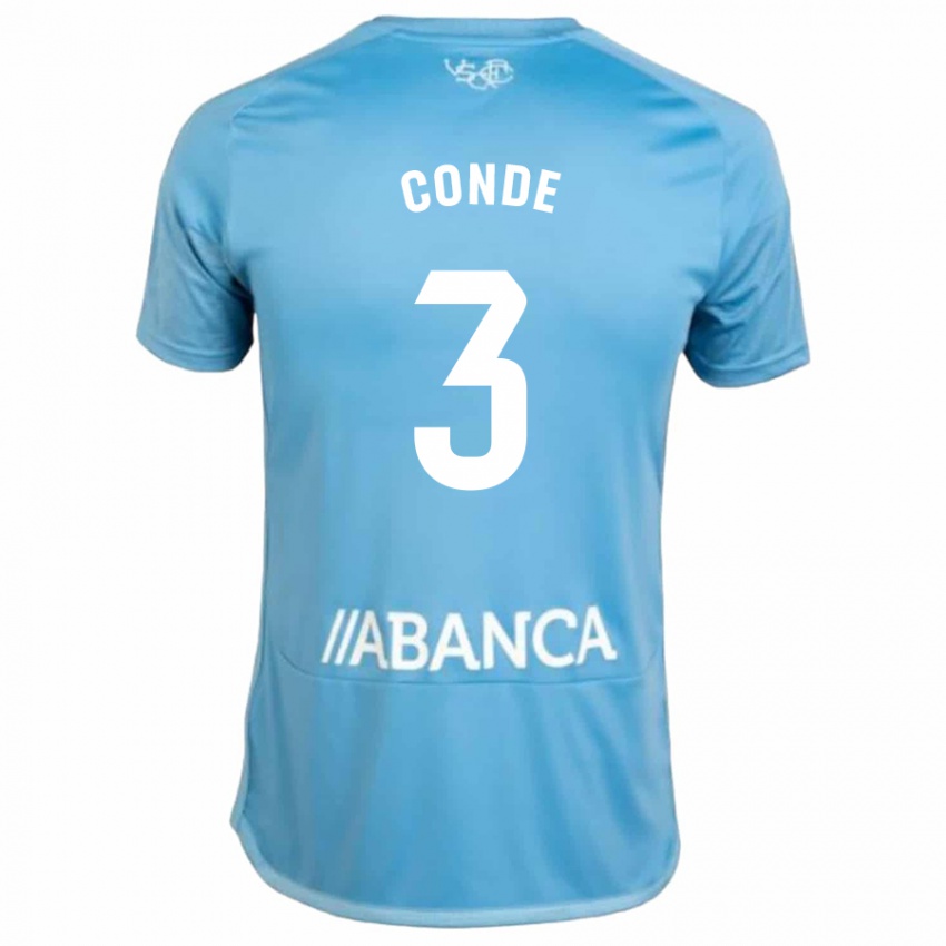 Męski Martín Conde #3 Niebieski Domowa Koszulka 2023/24 Koszulki Klubowe