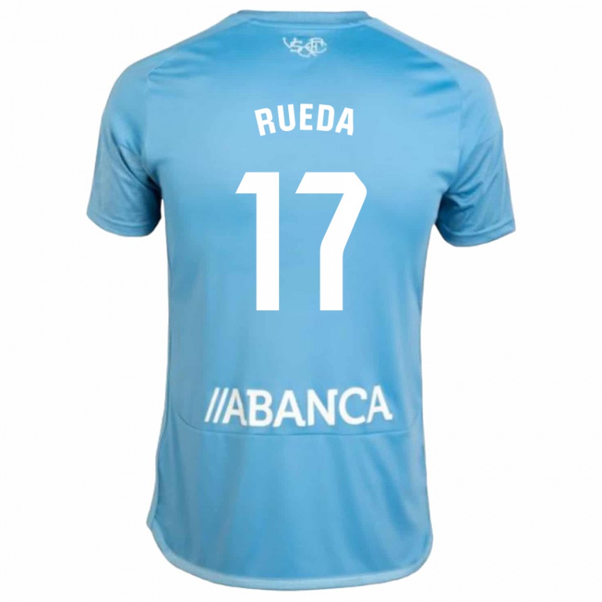 Męski Javi Rueda #17 Niebieski Domowa Koszulka 2023/24 Koszulki Klubowe