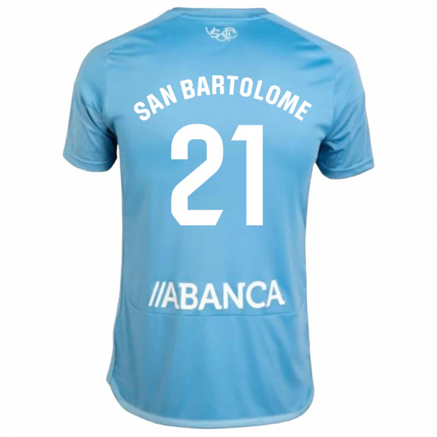 Męski Victor San Bartolome #21 Niebieski Domowa Koszulka 2023/24 Koszulki Klubowe
