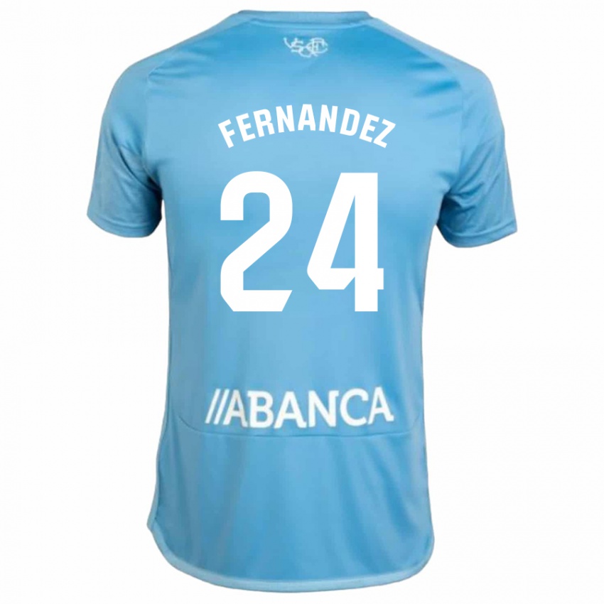 Męski César Fernández #24 Niebieski Domowa Koszulka 2023/24 Koszulki Klubowe