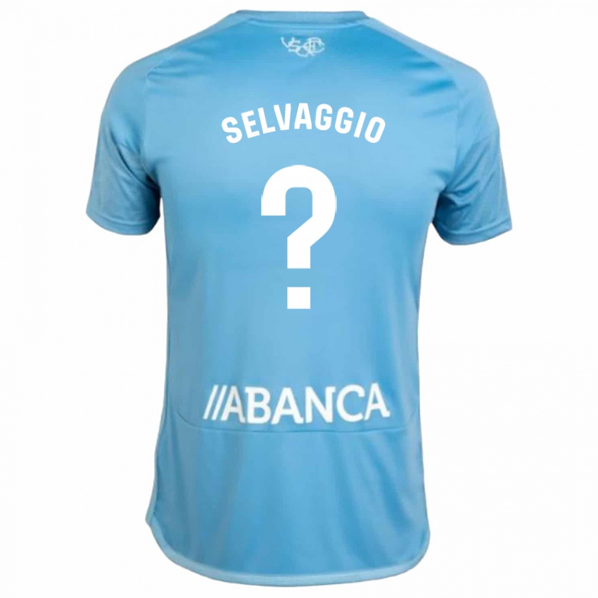 Męski Nico Selvaggio #0 Niebieski Domowa Koszulka 2023/24 Koszulki Klubowe
