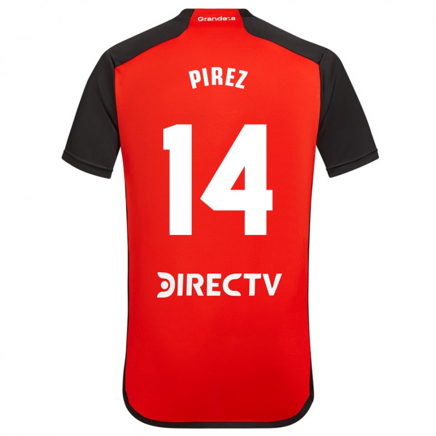 Męski Leandro González Pírez #14 Czerwony Wyjazdowa Koszulka 2023/24 Koszulki Klubowe