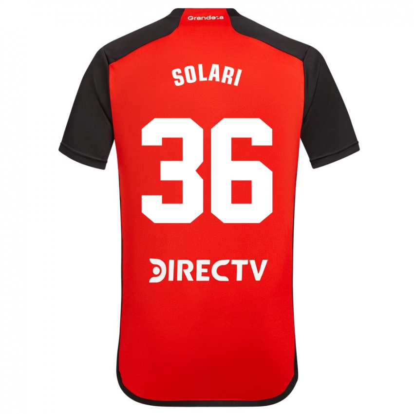 Męski Pablo Solari #36 Czerwony Wyjazdowa Koszulka 2023/24 Koszulki Klubowe