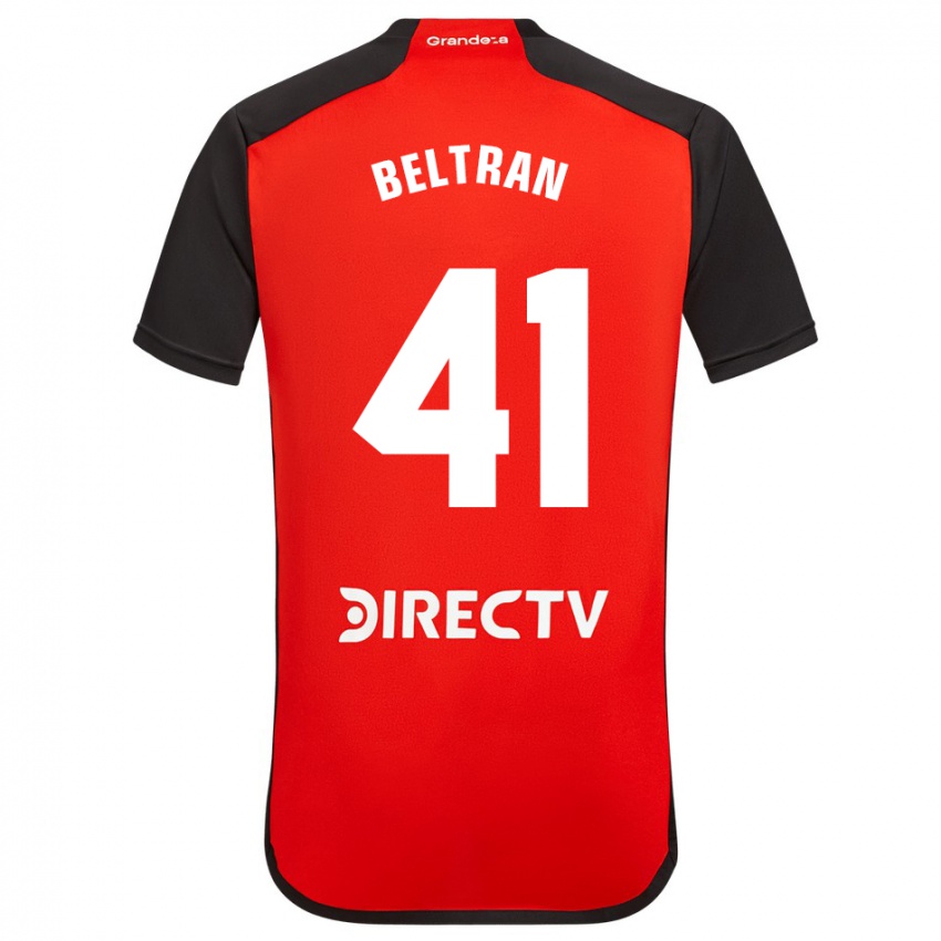 Męski Santiago Beltrán #41 Czerwony Wyjazdowa Koszulka 2023/24 Koszulki Klubowe