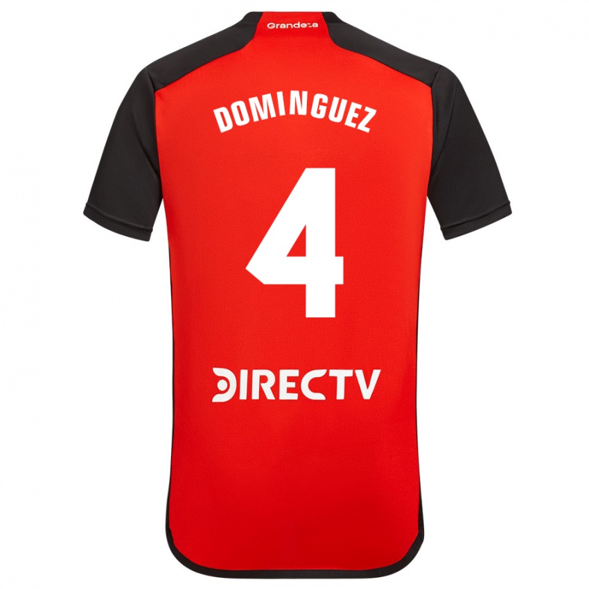 Męski Evelyn Sofía Domínguez #4 Czerwony Wyjazdowa Koszulka 2023/24 Koszulki Klubowe