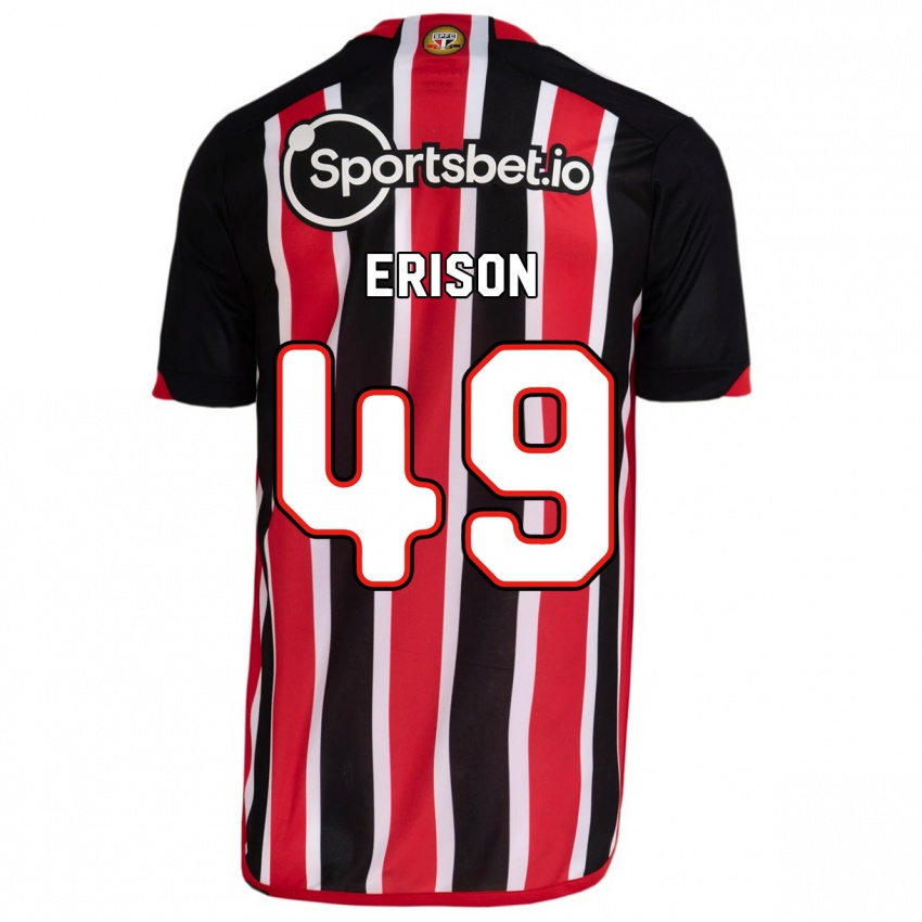 Męski Erison #49 Niebieski Czerwony Wyjazdowa Koszulka 2023/24 Koszulki Klubowe