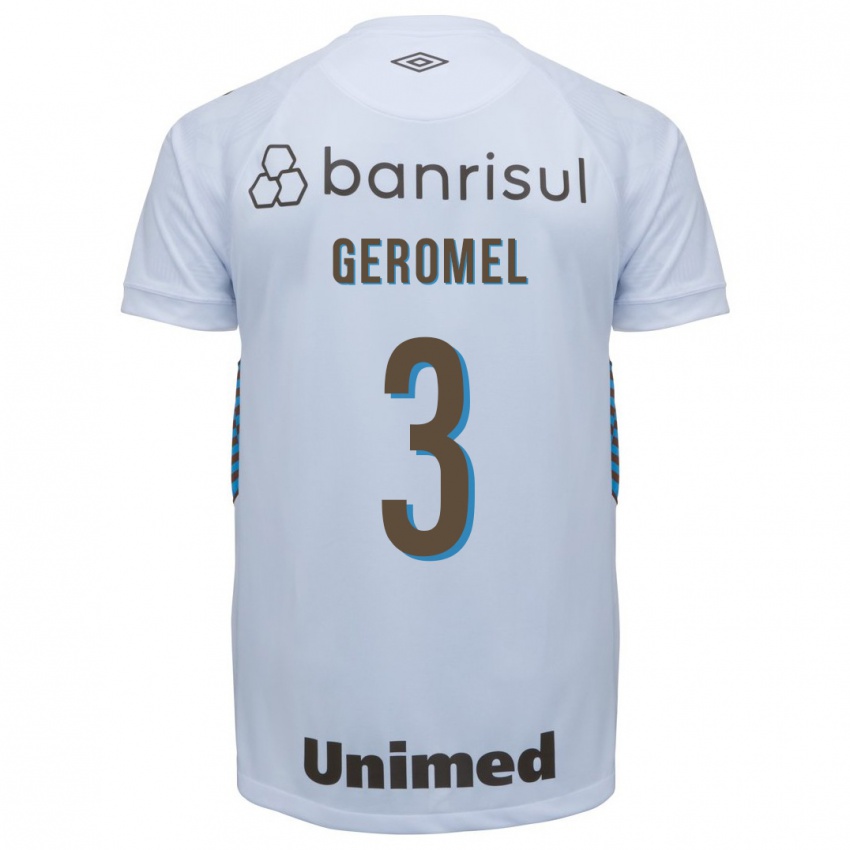 Męski Pedro Geromel #3 Biały Wyjazdowa Koszulka 2023/24 Koszulki Klubowe