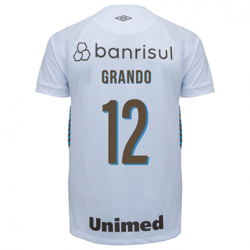 Męski Gabriel Grando #12 Biały Wyjazdowa Koszulka 2023/24 Koszulki Klubowe