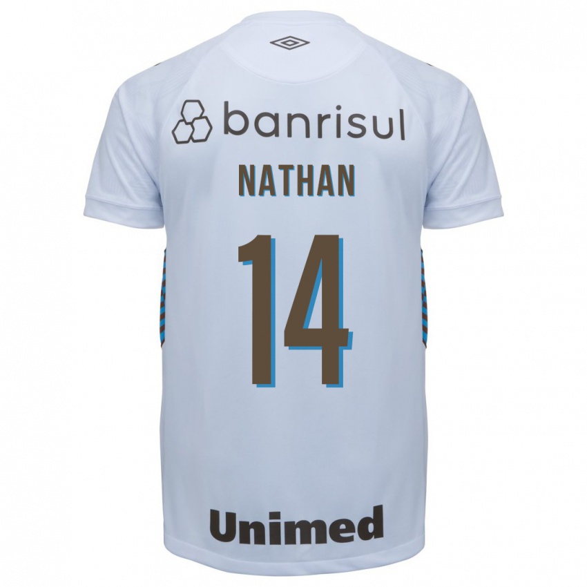 Męski Nathan #14 Biały Wyjazdowa Koszulka 2023/24 Koszulki Klubowe