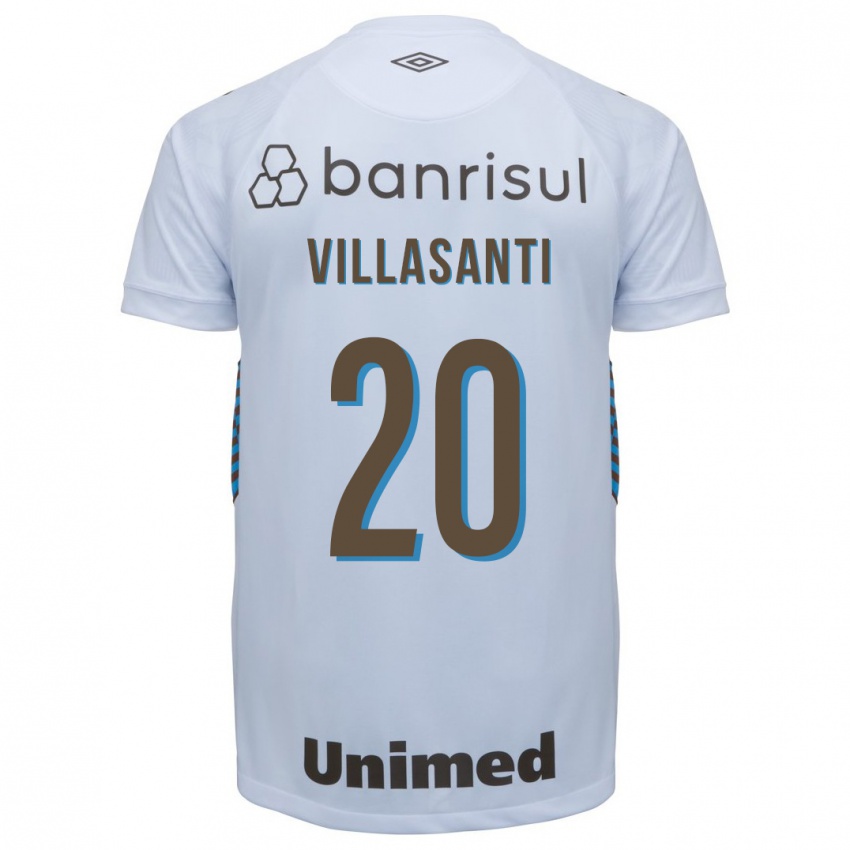 Męski Mathías Villasanti #20 Biały Wyjazdowa Koszulka 2023/24 Koszulki Klubowe