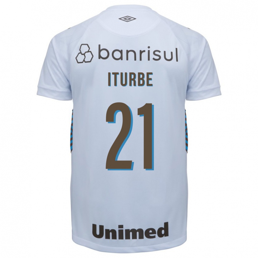 Męski Juan Iturbe #21 Biały Wyjazdowa Koszulka 2023/24 Koszulki Klubowe