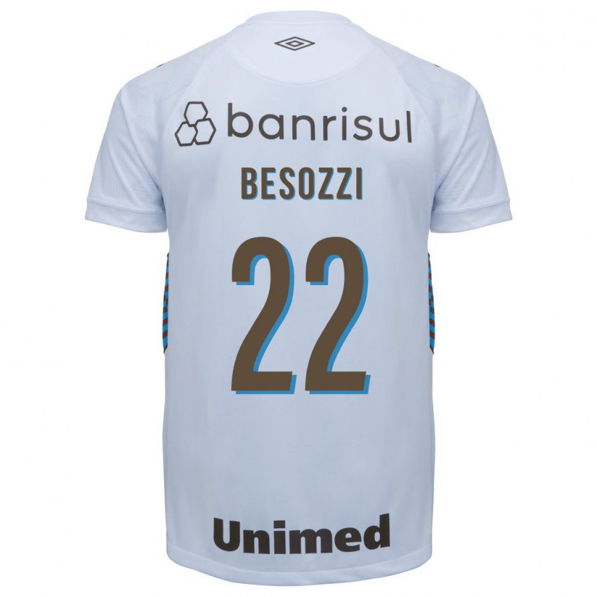 Męski Lucas Besozzi #22 Biały Wyjazdowa Koszulka 2023/24 Koszulki Klubowe