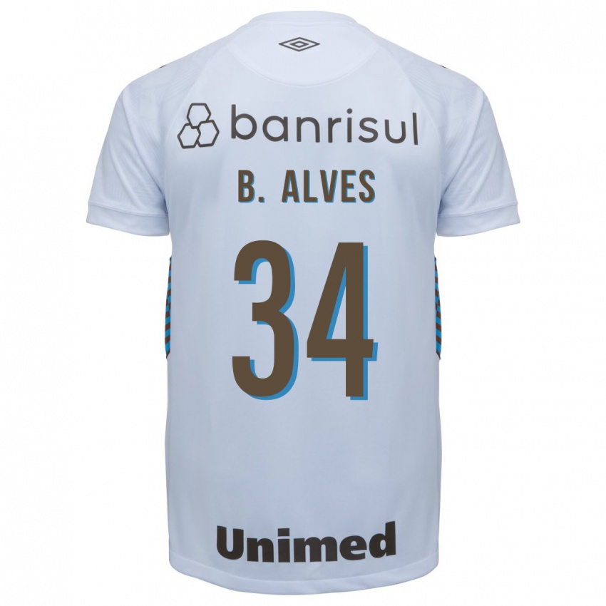 Męski Bruno Alves #34 Biały Wyjazdowa Koszulka 2023/24 Koszulki Klubowe