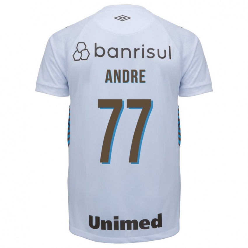 Męski André #77 Biały Wyjazdowa Koszulka 2023/24 Koszulki Klubowe