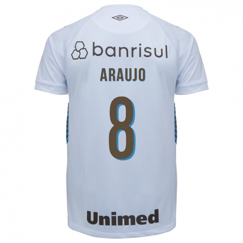 Męski Caio Araujo #8 Biały Wyjazdowa Koszulka 2023/24 Koszulki Klubowe
