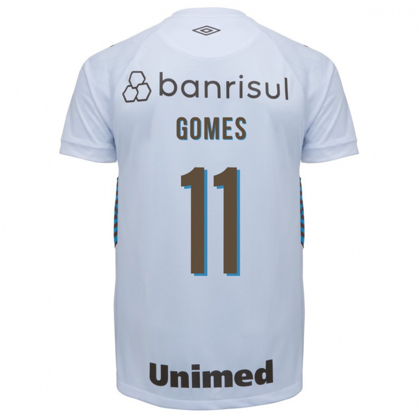 Męski Gustavo Gomes #11 Biały Wyjazdowa Koszulka 2023/24 Koszulki Klubowe