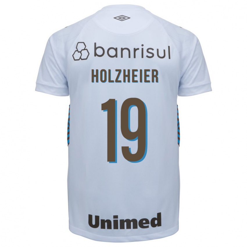 Męski Agostina Holzheier #19 Biały Wyjazdowa Koszulka 2023/24 Koszulki Klubowe