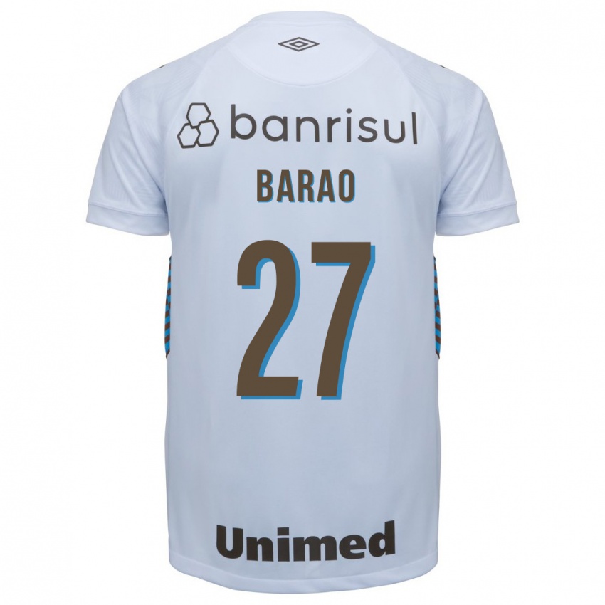 Męski Dani Barão #27 Biały Wyjazdowa Koszulka 2023/24 Koszulki Klubowe