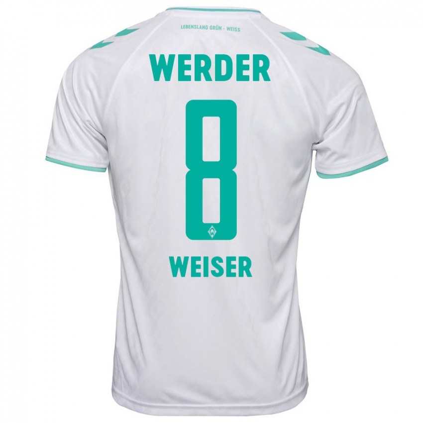 Męski Mitchell Weiser #8 Biały Wyjazdowa Koszulka 2023/24 Koszulki Klubowe