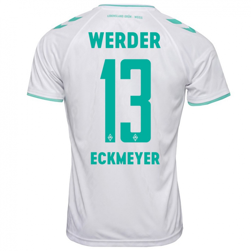 Męski Tjark Eckmeyer #13 Biały Wyjazdowa Koszulka 2023/24 Koszulki Klubowe