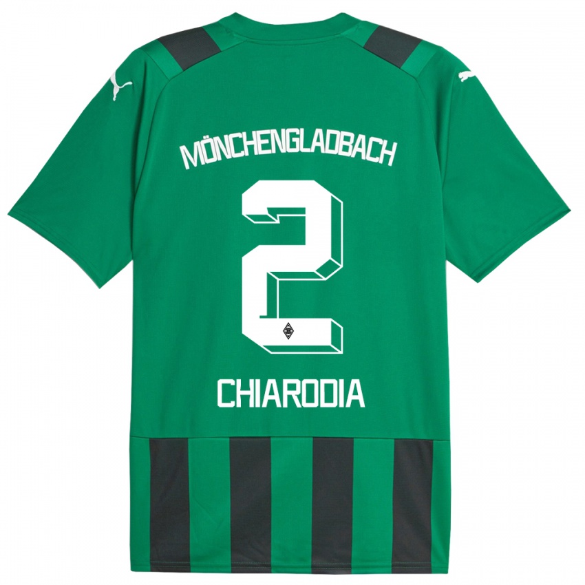 Męski Fabio Chiarodia #2 Czarny Zielony Wyjazdowa Koszulka 2023/24 Koszulki Klubowe
