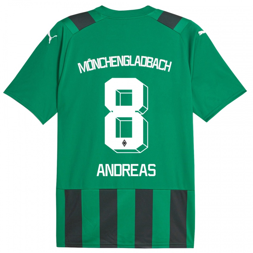 Męski Noah Andreas #8 Czarny Zielony Wyjazdowa Koszulka 2023/24 Koszulki Klubowe