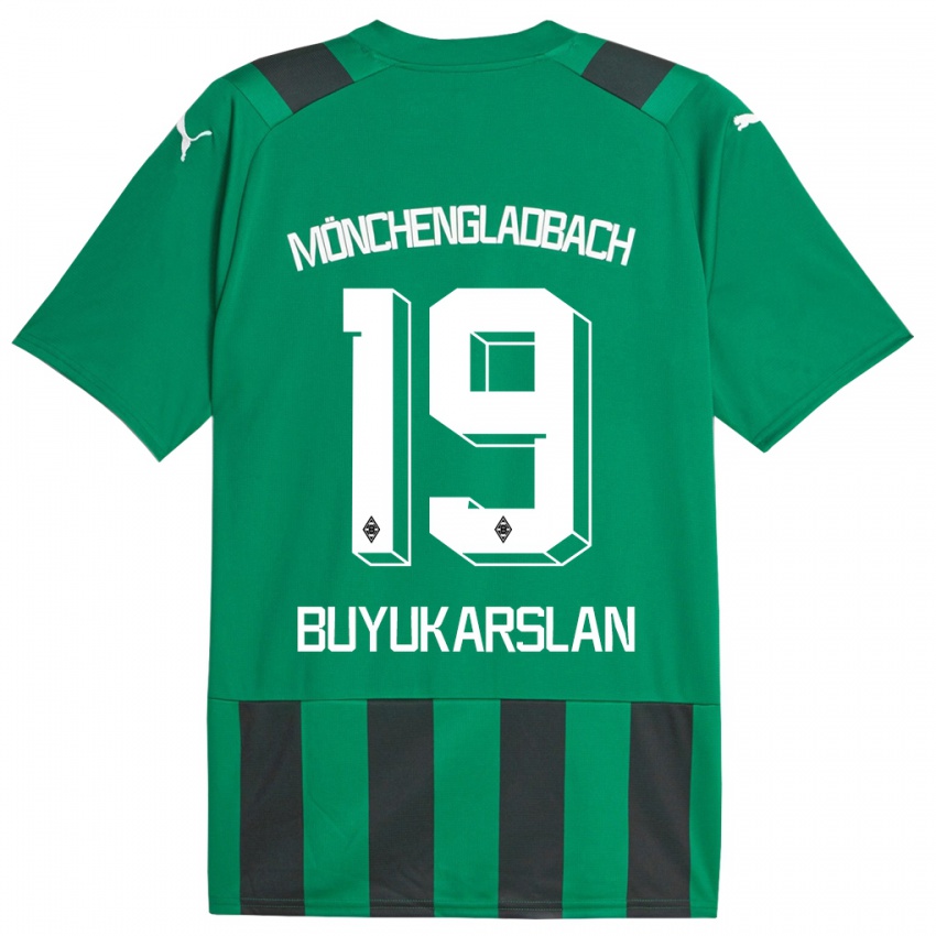 Męski Oguzcan Büyükarslan #19 Czarny Zielony Wyjazdowa Koszulka 2023/24 Koszulki Klubowe
