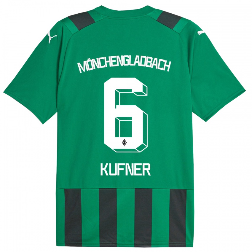 Męski Anne-Catherine Kufner #6 Czarny Zielony Wyjazdowa Koszulka 2023/24 Koszulki Klubowe