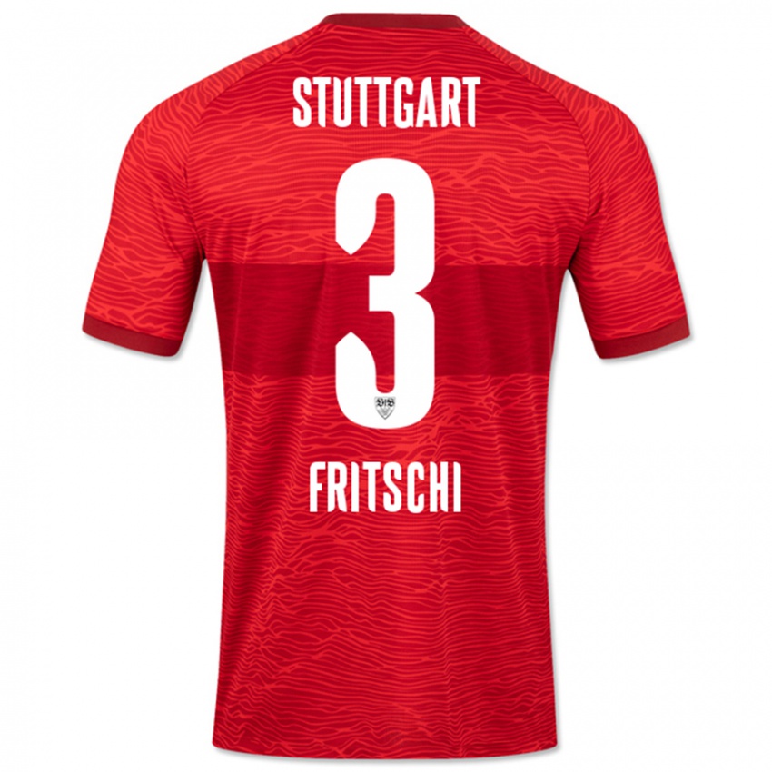 Męski Paulo Fritschi #3 Czerwony Wyjazdowa Koszulka 2023/24 Koszulki Klubowe