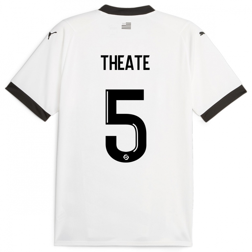 Męski Arthur Theate #5 Biały Wyjazdowa Koszulka 2023/24 Koszulki Klubowe