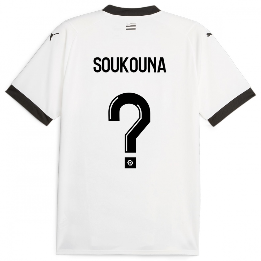 Męski Isiaka Soukouna #0 Biały Wyjazdowa Koszulka 2023/24 Koszulki Klubowe