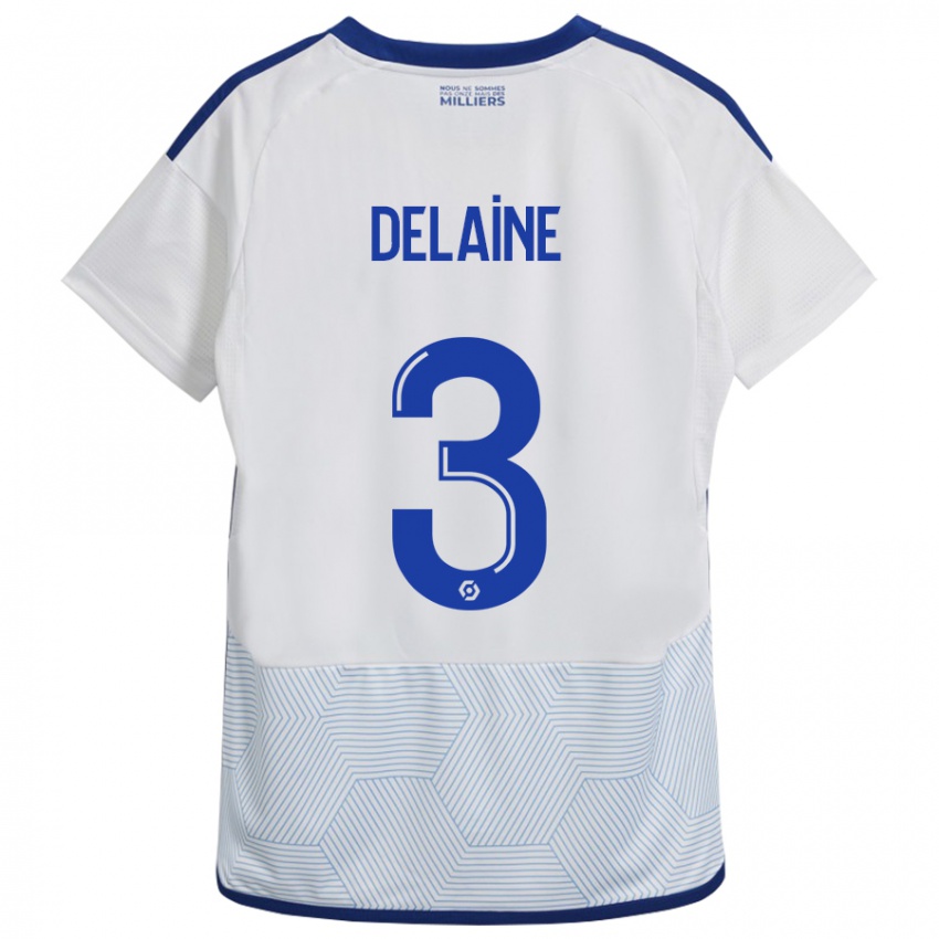 Męski Thomas Delaine #3 Biały Wyjazdowa Koszulka 2023/24 Koszulki Klubowe