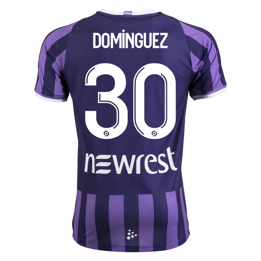 Męski Álex Domínguez #30 Purpurowy Wyjazdowa Koszulka 2023/24 Koszulki Klubowe