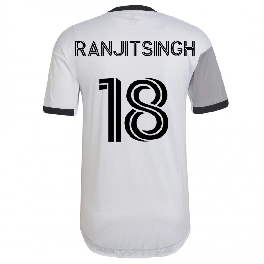 Męski Greg Ranjitsingh #18 Biały Wyjazdowa Koszulka 2023/24 Koszulki Klubowe