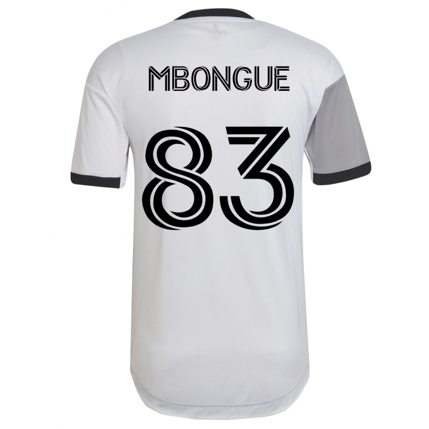 Męski Hugo Mbongue #83 Biały Wyjazdowa Koszulka 2023/24 Koszulki Klubowe