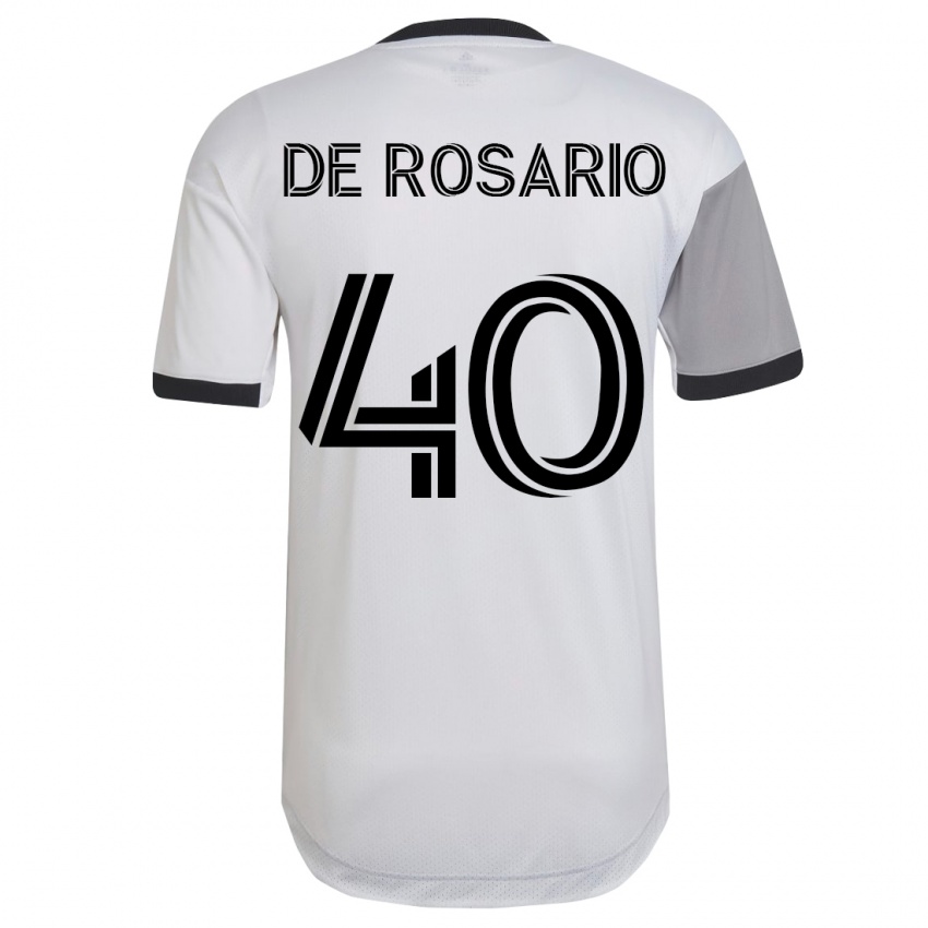 Męski Adisa De Rosario #40 Biały Wyjazdowa Koszulka 2023/24 Koszulki Klubowe