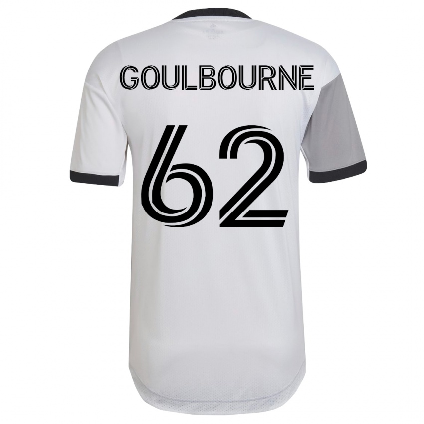 Męski Rohan Goulbourne #62 Biały Wyjazdowa Koszulka 2023/24 Koszulki Klubowe
