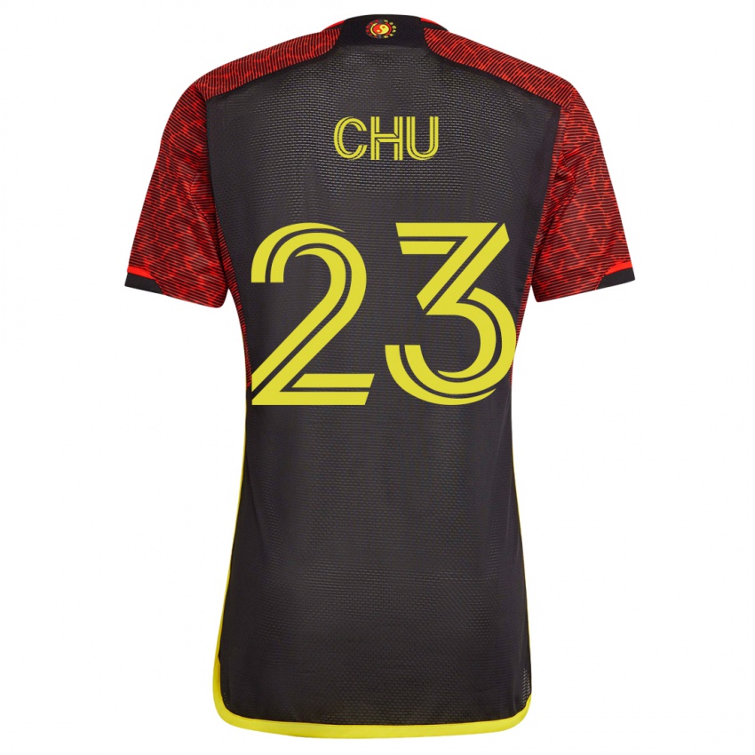 Męski Leo Chu #23 Pomarańczowy Wyjazdowa Koszulka 2023/24 Koszulki Klubowe