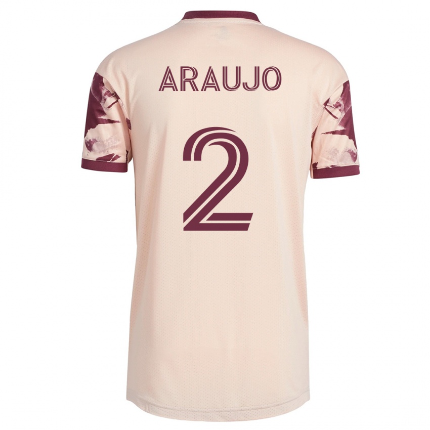 Męski Miguel Araujo #2 Białawy Wyjazdowa Koszulka 2023/24 Koszulki Klubowe