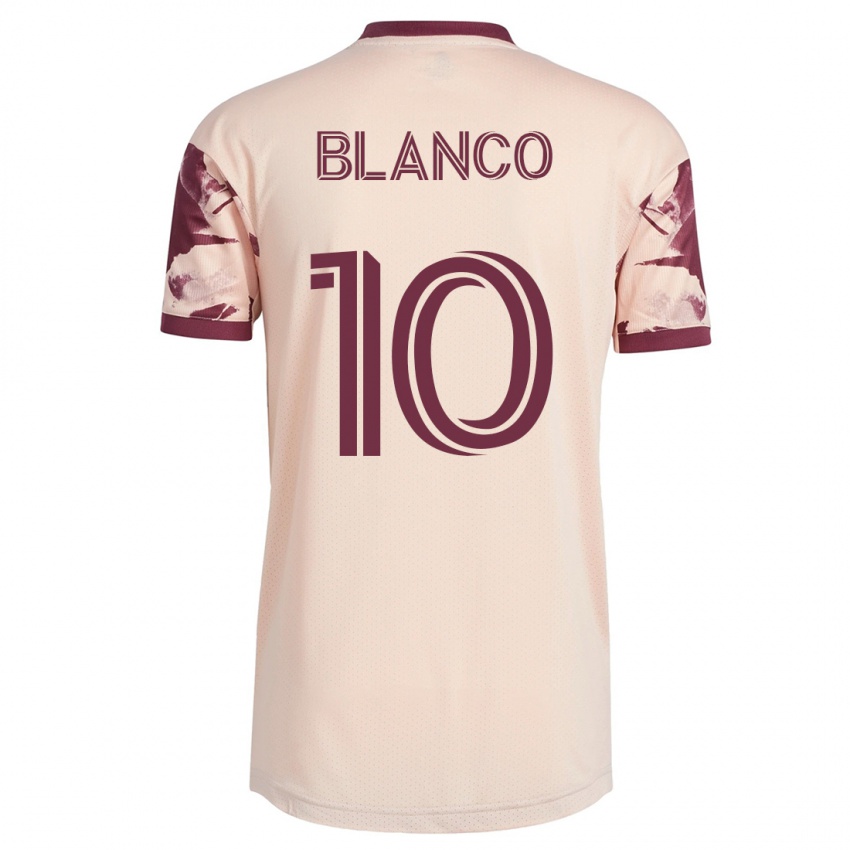 Męski Sebastián Blanco #10 Białawy Wyjazdowa Koszulka 2023/24 Koszulki Klubowe
